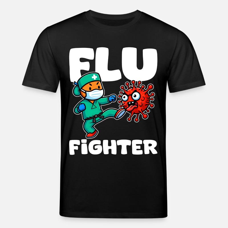 FLU FIGHTER - KRANKENSCHWESTER GESCHENK - Stanley/Stella Unisex Bio-T-Shirt CREATOR  - Schwarz