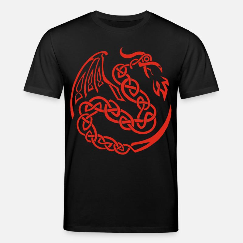 Roter keltischer Drache - Stanley/Stella Unisex Bio-T-Shirt CREATOR  - Schwarz
