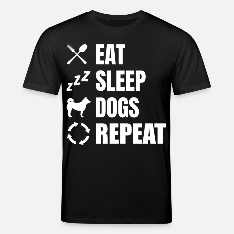 Manger dormir chiens répéter - T-shirt bio CREATOR Stanley/Stella Unisexe - noir