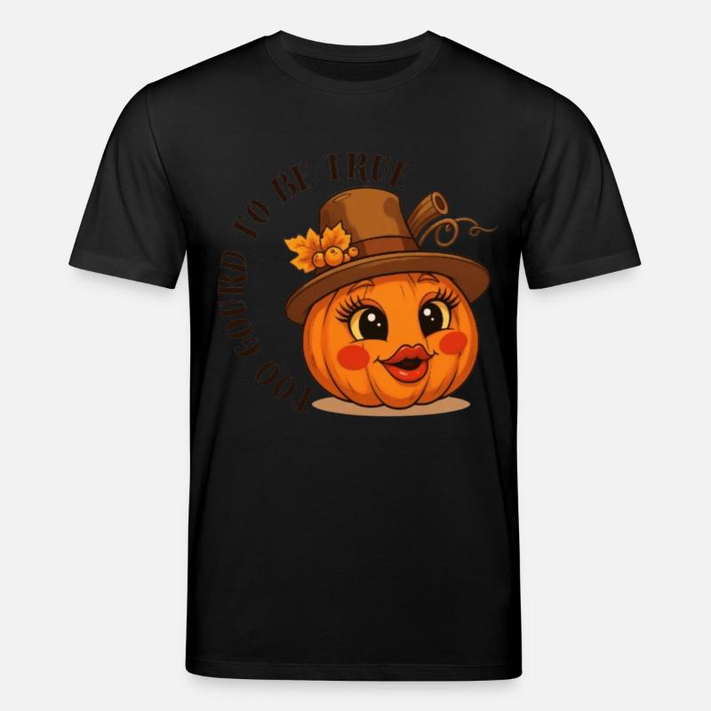 Herbstlicher Kürbis - Stanley/Stella Unisex Bio-T-Shirt CREATOR  - Schwarz