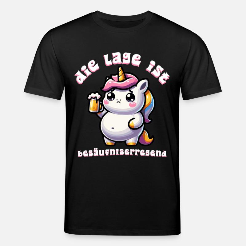Süßes Einhorn Bier Feier - Stanley/Stella Unisex Bio-T-Shirt CREATOR  - Schwarz
