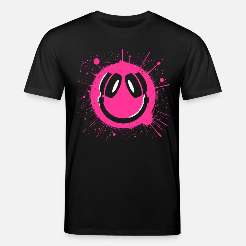 Lebendiges Happy Face Graffiti Design - Stanley/Stella Unisex Bio-T-Shirt CREATOR  - Schwarz