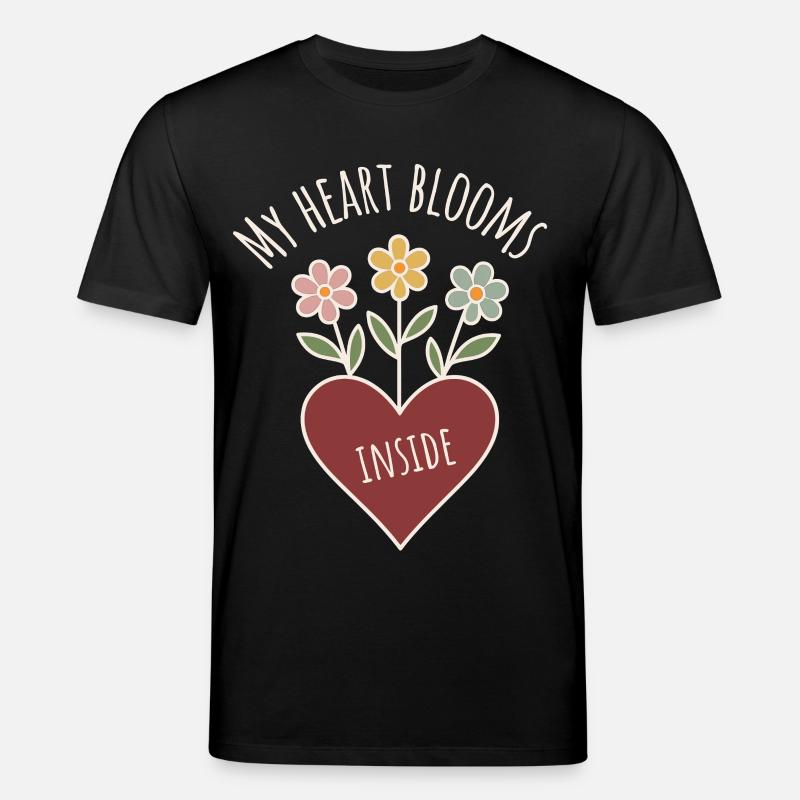 Herzblumen mit Positivspruch - Stanley/Stella Unisex Bio-T-Shirt CREATOR  - Schwarz