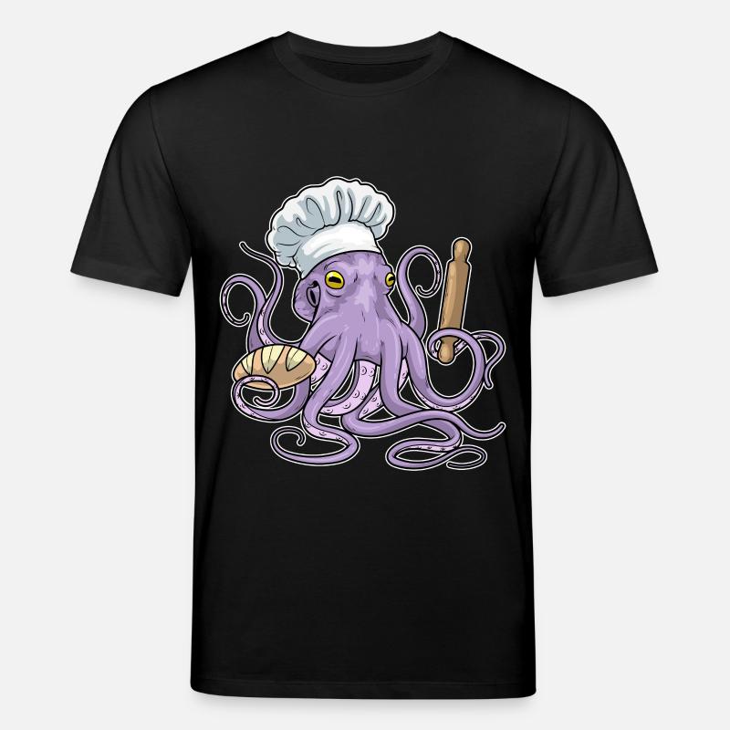 Krake Bäcker Brot - Stanley/Stella Unisex Bio-T-Shirt CREATOR  - Schwarz