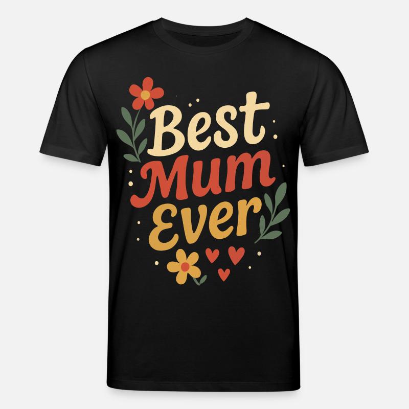 Perfektes Mutter-Design mit Blumen und Herzen - Stanley/Stella Unisex Bio-T-Shirt CREATOR - Schwarz