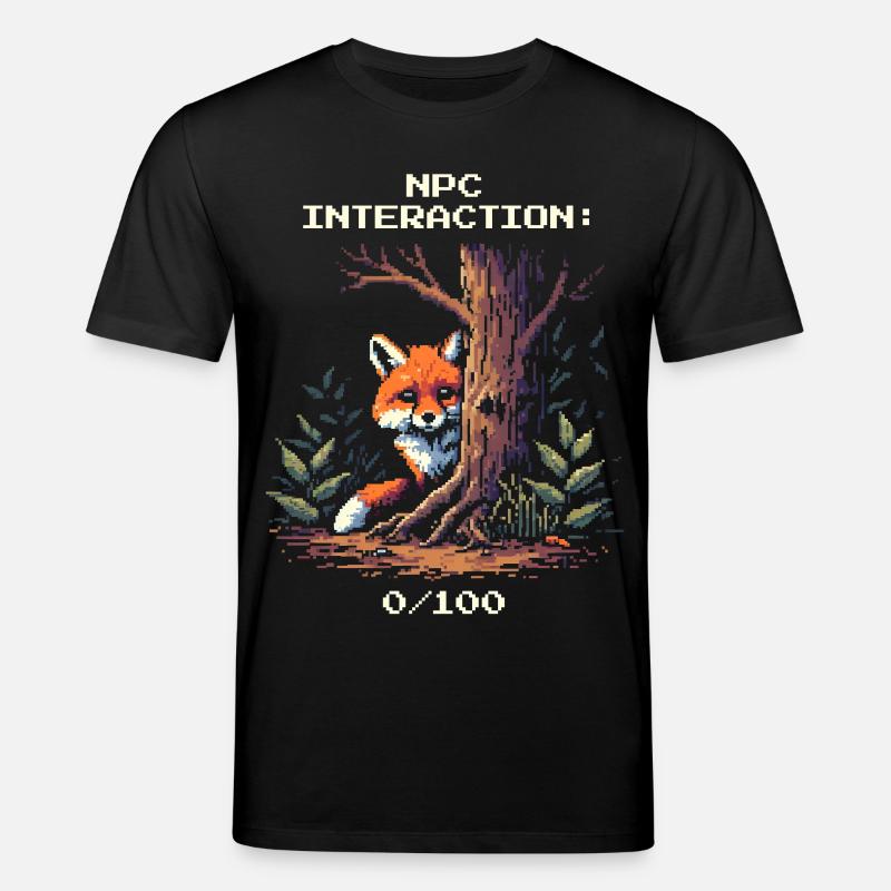NPC Interaction: 0/100 | Introversion humor - Stanley/Stella CREATOR Unisex Organic T-Shirt - black