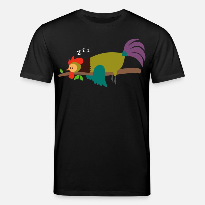 Schlafender Hahn Gockel Huhn Design Geschenk - Stanley/Stella Unisex Bio-T-Shirt CREATOR - Schwarz