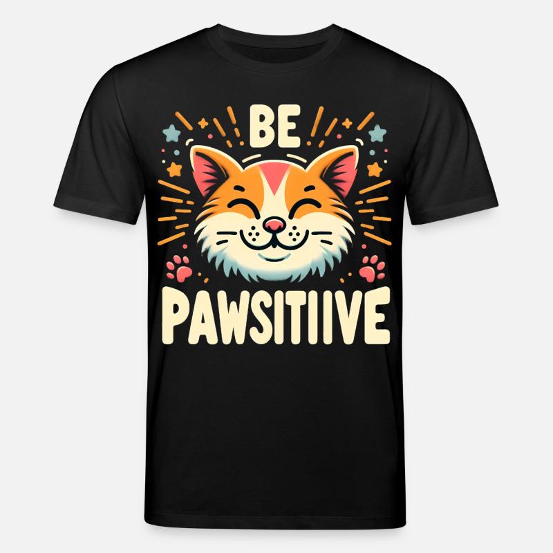 Be pawsitive süße Katze - Stanley/Stella Unisex Bio-T-Shirt CREATOR  - Schwarz
