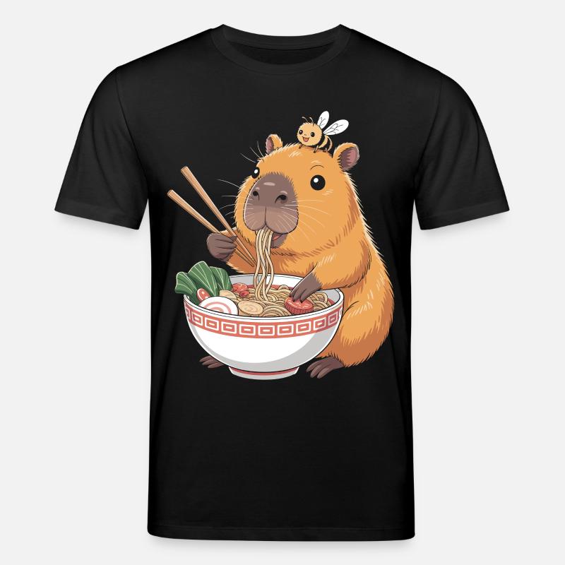 Capybara Ramen Kawaii Mit Biene - Stanley/Stella Unisex Bio-T-Shirt CREATOR  - Schwarz