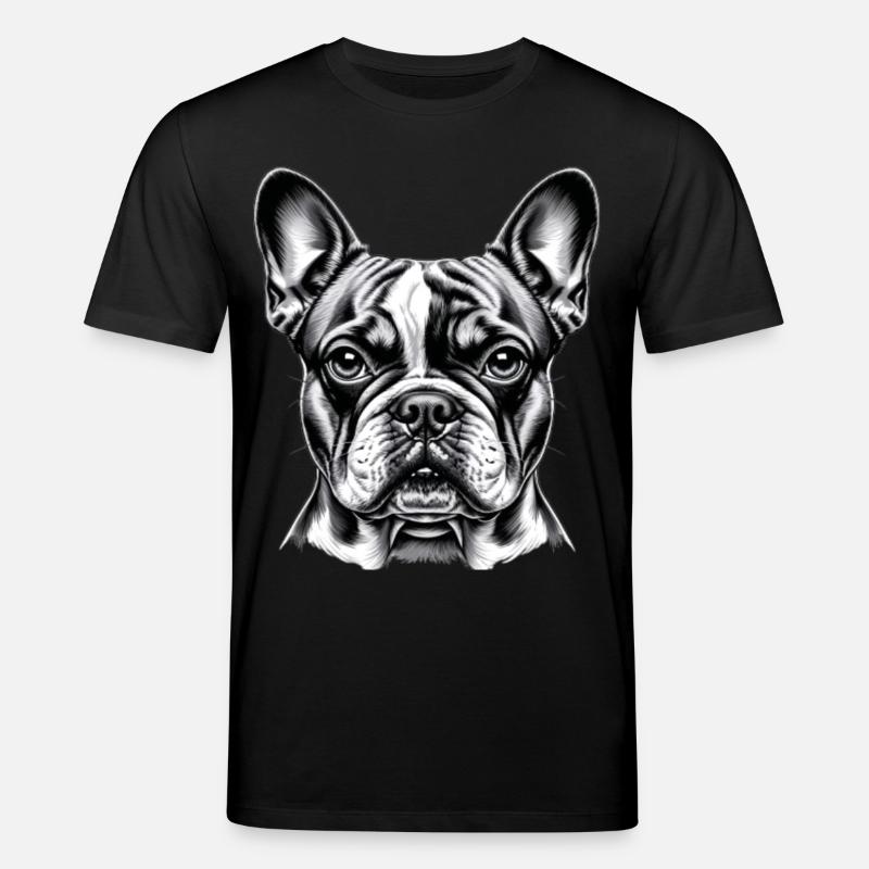 Tête de bouledogue français - T-shirt bio CREATOR Stanley/Stella Unisexe - noir