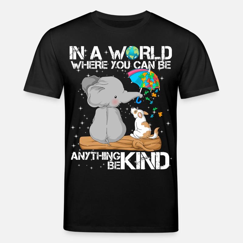Autismus-Bewusstsein Elefant Hund - Stanley/Stella Unisex Bio-T-Shirt CREATOR - Schwarz