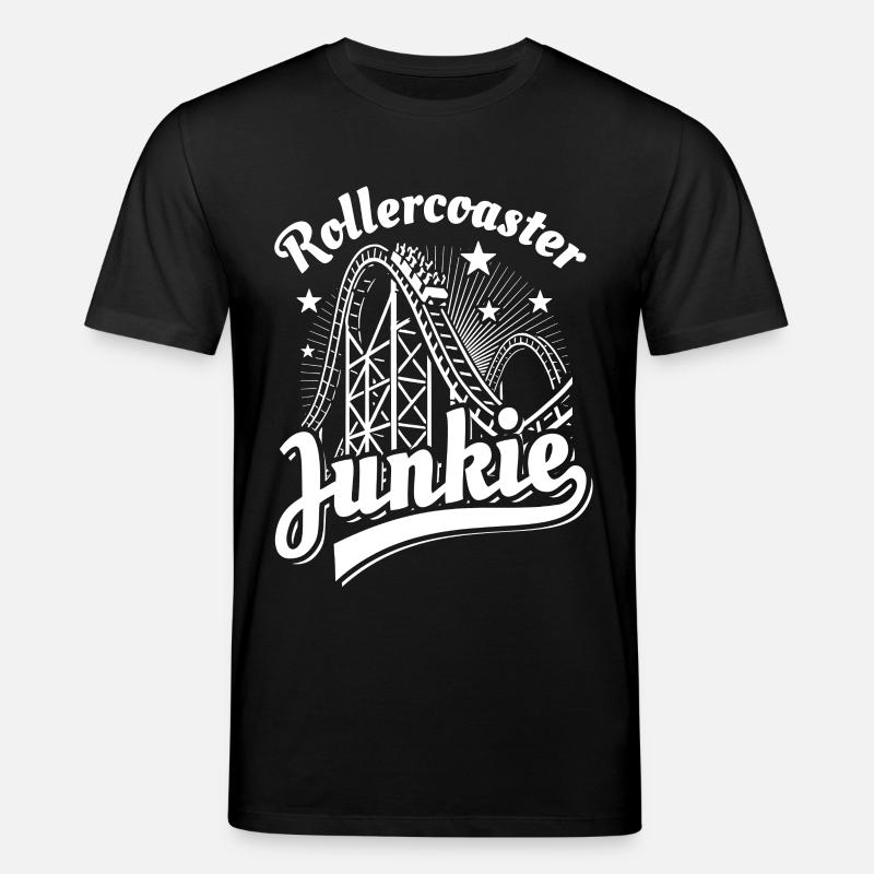 Rollercoaster Junkie - Roller Coaster - Loop - Stanley/Stella CREATOR Unisex Organic T-Shirt - black