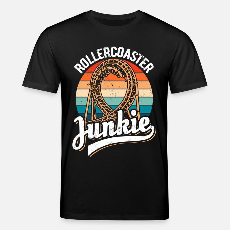 Rollercoaster Junkie - Roller Coaster - Boucle - T-shirt bio CREATOR Stanley/Stella Unisexe - noir