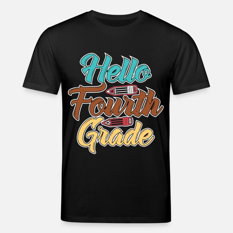 Hallo Vierte Klasse Schule Feier Design - Stanley/Stella Unisex Bio-T-Shirt CREATOR  - Schwarz