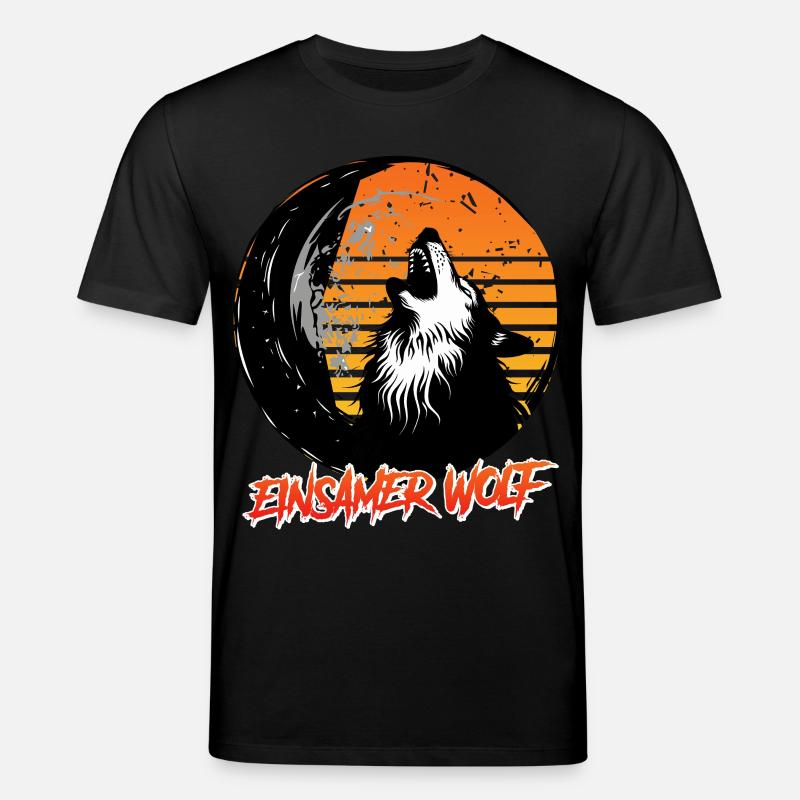 Wolf Spirit EINSAMER WOLF Retro Lustiges - T-shirt bio CREATOR Stanley/Stella Unisexe - noir
