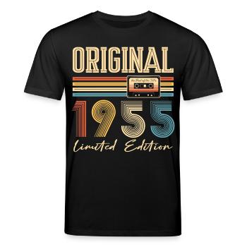 Anniversaire 70 Ans Original 1955 Cadeau Fête - T-shirt bio CREATOR Stanley/Stella Unisexe - noir - Devant - Alina (178cm) & Michal (187cm)