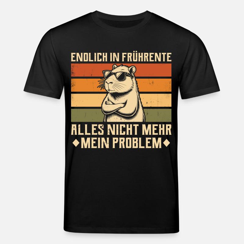Endlich in Frührente - Capybara - Altersteilzeit - Stanley/Stella Unisex Bio-T-Shirt CREATOR  - Schwarz