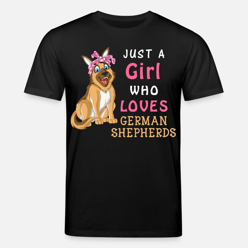 Mädchen liebt Deutschen Schäferhund - Stanley/Stella Unisex Bio-T-Shirt CREATOR  - Schwarz