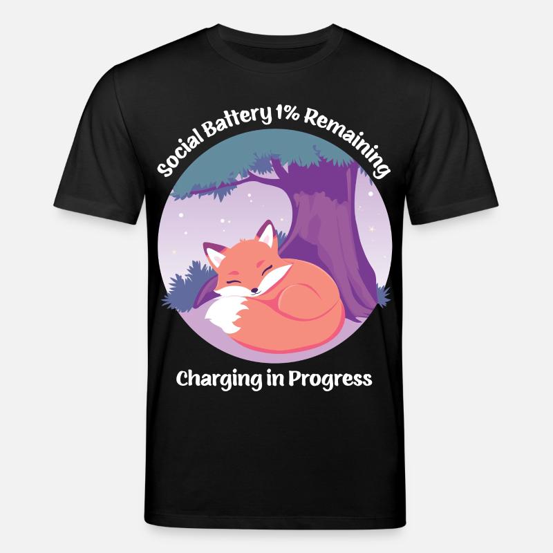 Renard mignon avec arbre - T-shirt bio CREATOR Stanley/Stella Unisexe - noir