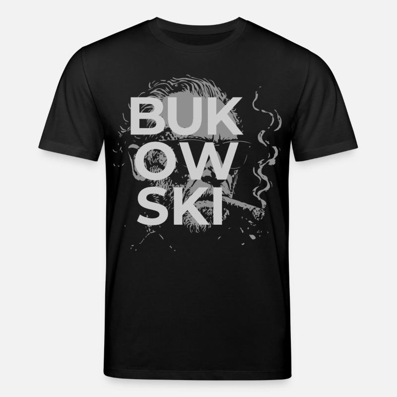 Charles Bukowski raucht ein Zigarrenporträt - Stanley/Stella Unisex Bio-T-Shirt CREATOR  - Schwarz