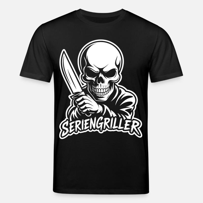 Série Griller - Squelette avec couteau - T-shirt bio CREATOR Stanley/Stella Unisexe - noir