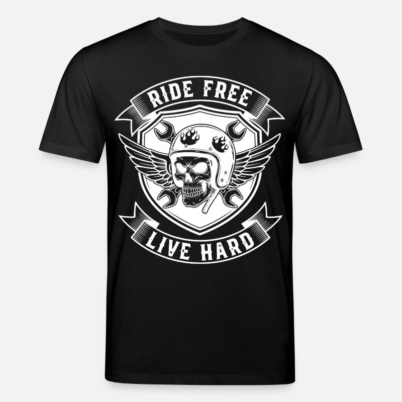 Biker Design - Roulez librement, vivez dur - T-shirt bio CREATOR Stanley/Stella Unisexe - noir