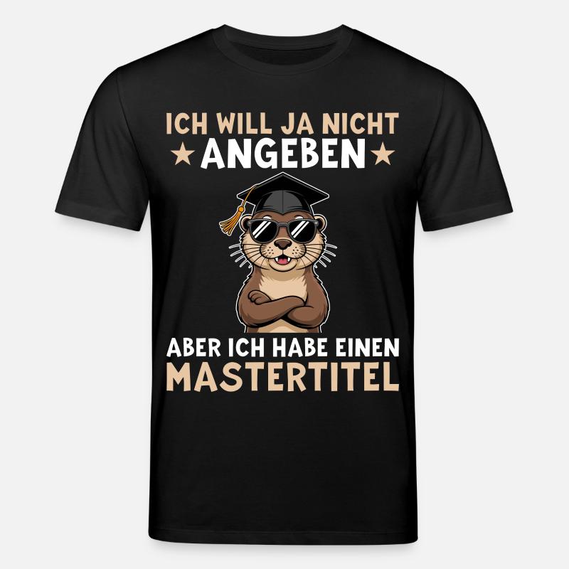 Masterabschluss - Otter mit Mastertitel - Stanley/Stella Unisex Bio-T-Shirt CREATOR  - Schwarz