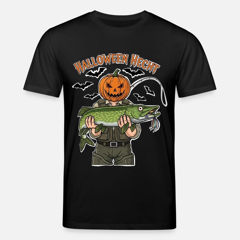 Halloween Hecht Kürbiskopf - Stanley/Stella Unisex Bio-T-Shirt CREATOR  - Schwarz