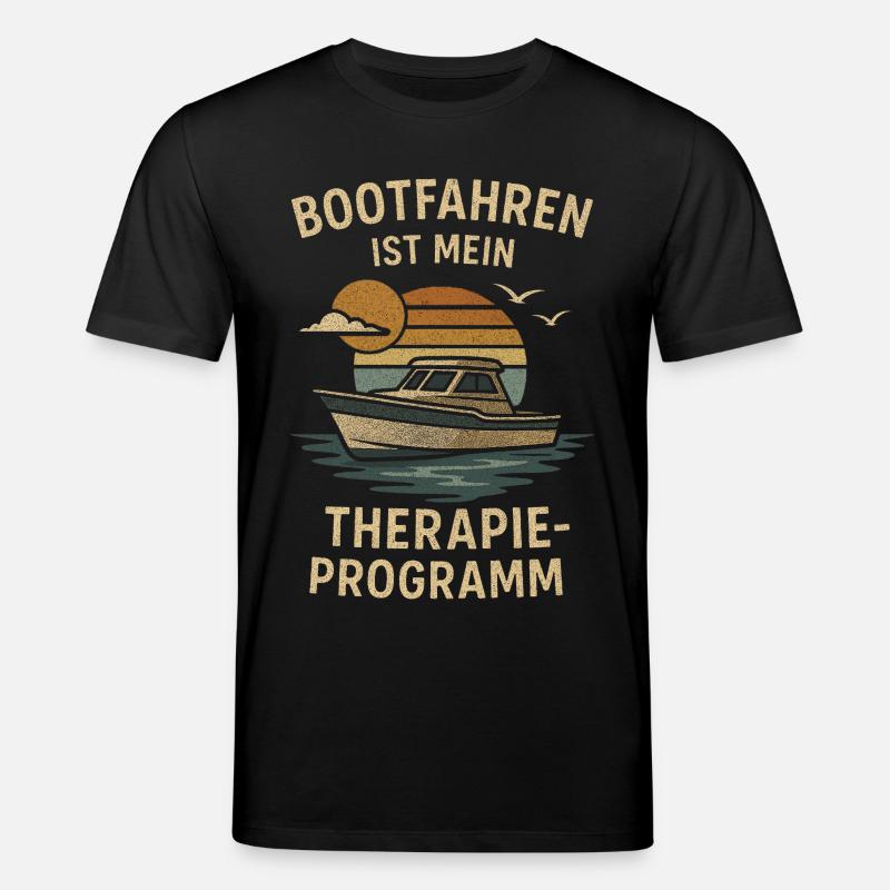 Boating is my therapy program - Stanley/Stella CREATOR Unisex Organic T-Shirt - black