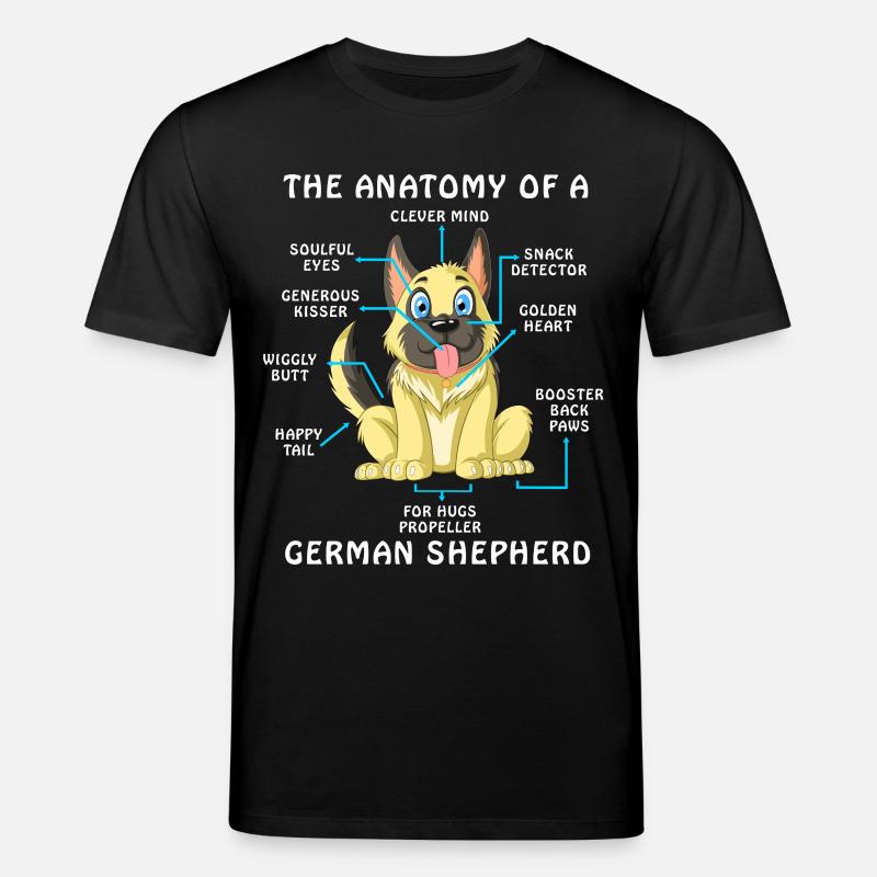 Anatomie eines Deutschen Schäferhundes - Stanley/Stella Unisex Bio-T-Shirt CREATOR  - Schwarz