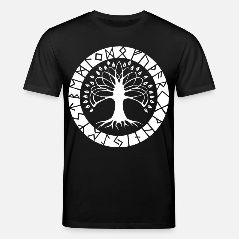 Weißer Runenbaum - Stanley/Stella Unisex Bio-T-Shirt CREATOR  - Schwarz