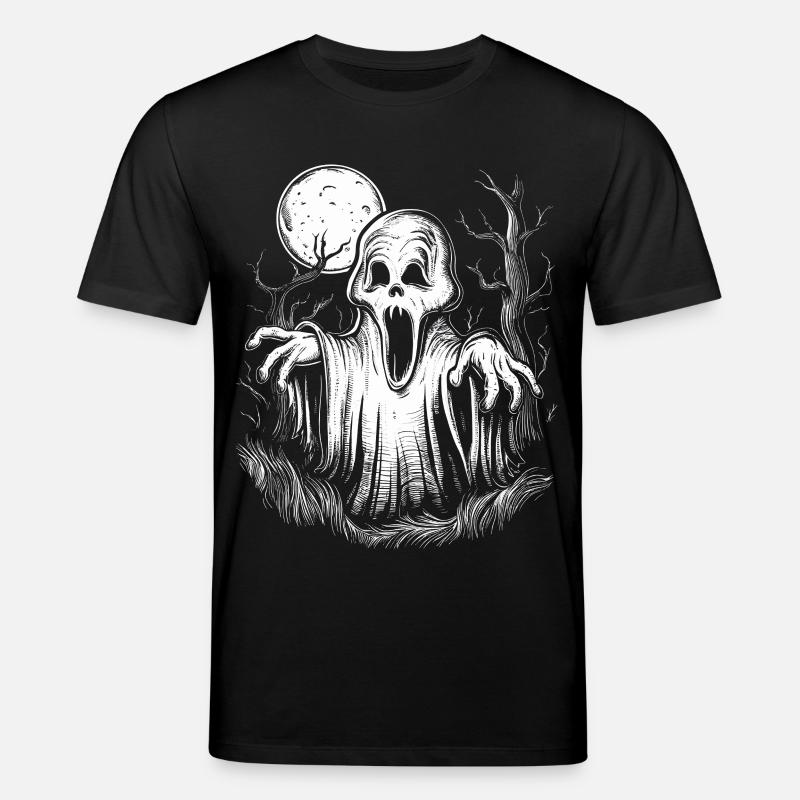 Fantôme d’Halloween effrayant - Monstre effrayant - T-shirt bio CREATOR Stanley/Stella Unisexe - noir