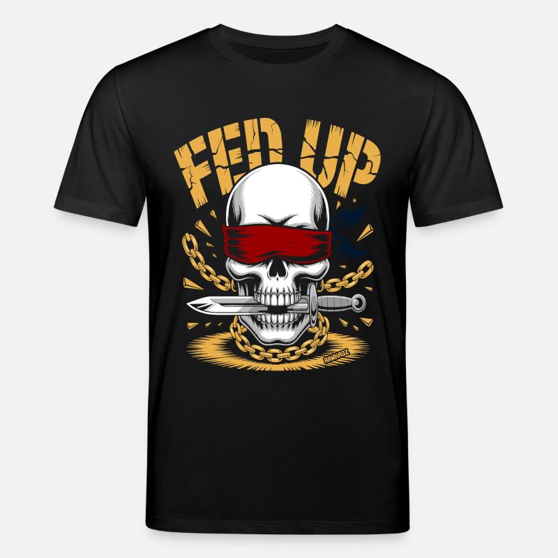 Blind skull with chain, muzzle full - Stanley/Stella CREATOR Unisex Organic T-Shirt - black