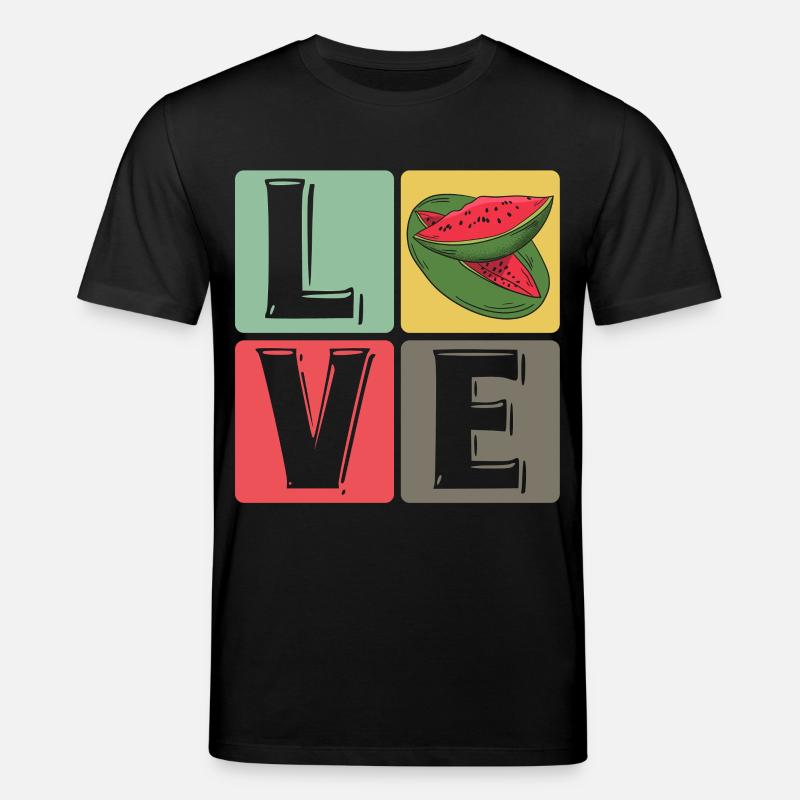 Blocs de pastèque Love Pop Art - T-shirt bio CREATOR Stanley/Stella Unisexe - noir