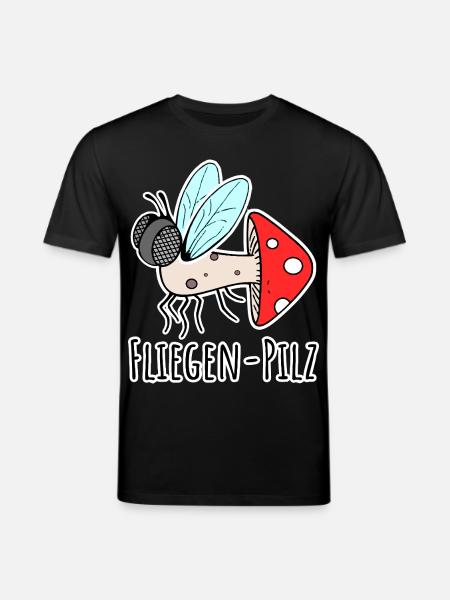 Fly agaric - half fly, half mushroom - Stanley/Stella CREATOR Unisex Organic T-Shirt - black