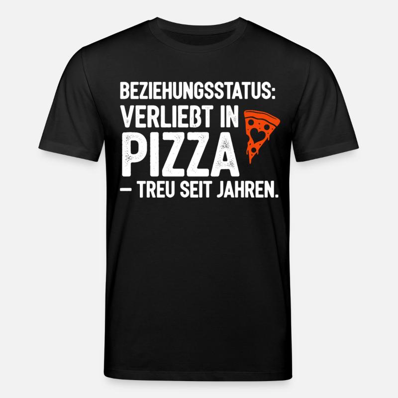 Beziehungsstatus Verliebt in Pizza - Stanley/Stella Unisex Bio-T-Shirt CREATOR  - Schwarz