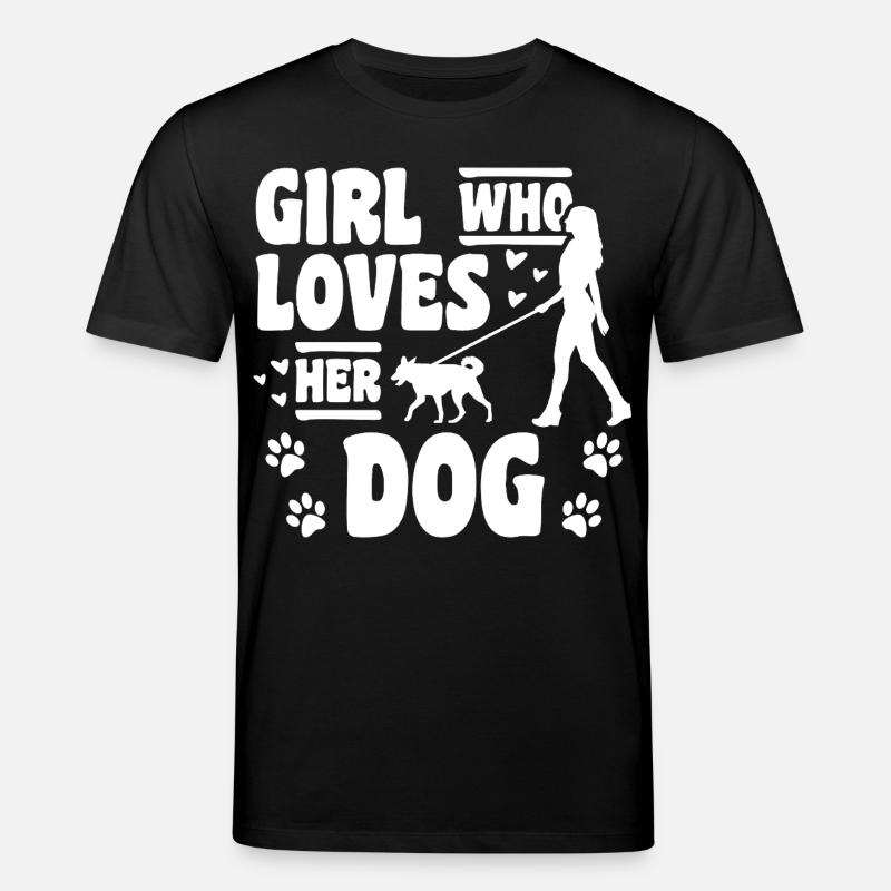 Mädchen das Hunde liebt - Stanley/Stella Unisex Bio-T-Shirt CREATOR  - Schwarz