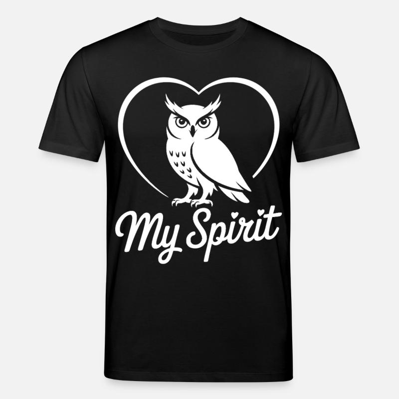 Eule mit Herz - Stanley/Stella Unisex Bio-T-Shirt CREATOR  - Schwarz