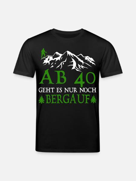 Wanderer 40 Birthday Is it uphill - Stanley/Stella CREATOR Unisex Organic T-Shirt - black