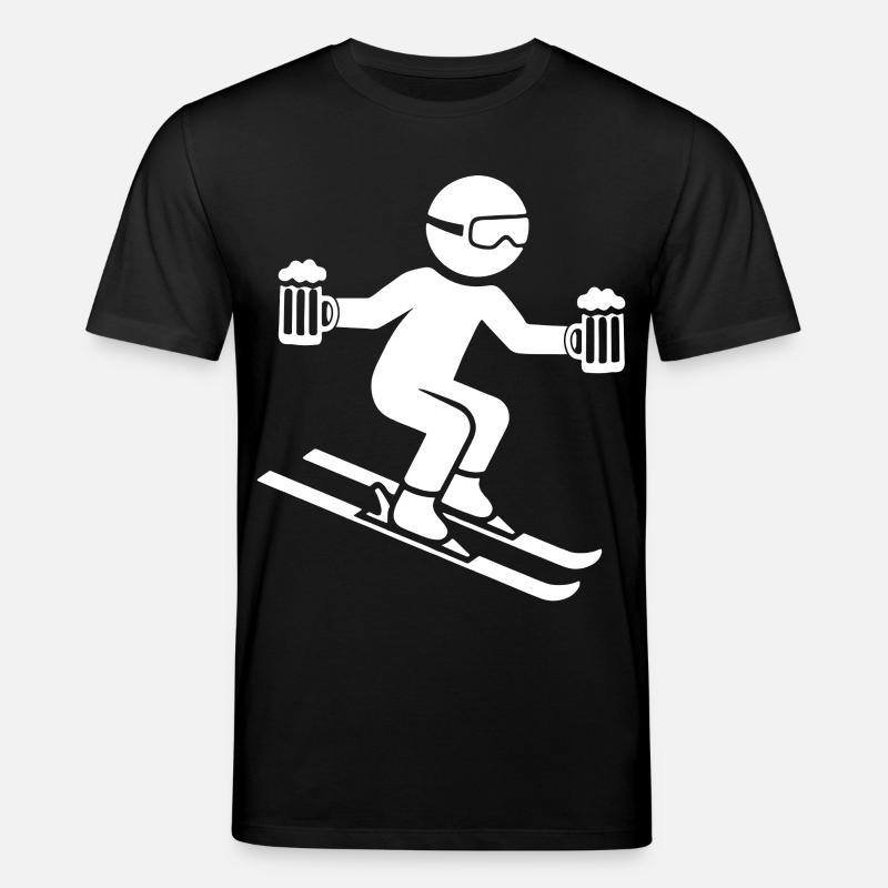 Skifahrer mit Bierkrug - Stanley/Stella Unisex Bio-T-Shirt CREATOR  - Schwarz