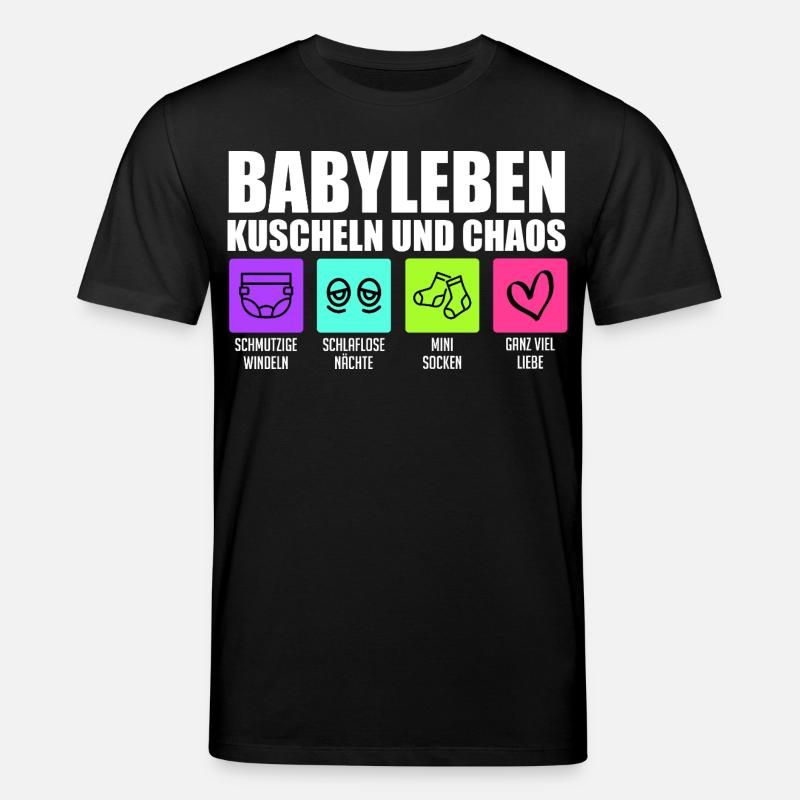 Werdende Mutter BABYLEBEN KUSCHELN UND CHAOS - Stanley/Stella Unisex Bio-T-Shirt CREATOR  - Schwarz