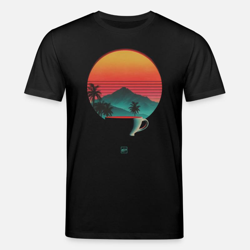 Coucher de soleil et café - T-shirt bio CREATOR Stanley/Stella Unisexe - noir