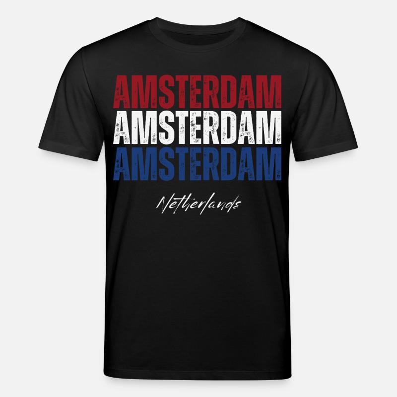 Amsterdam Pays-Bas, j’adore les Pays-Bas - T-shirt bio CREATOR Stanley/Stella Unisexe - noir