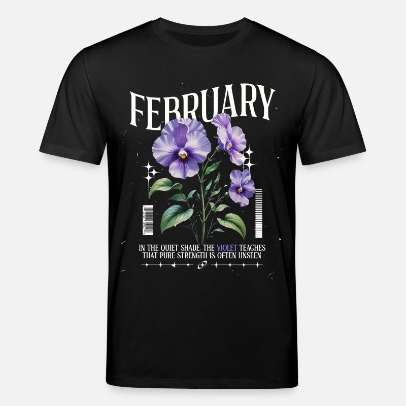 Februar Veilchen Geburtsblume - Stanley/Stella Unisex Bio-T-Shirt CREATOR - Schwarz