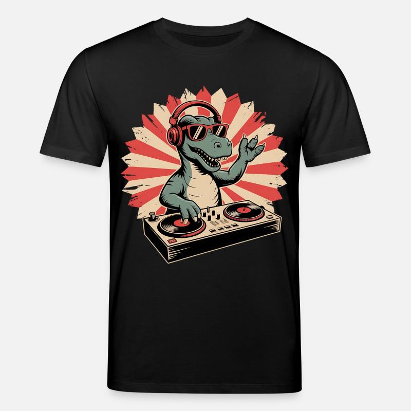 Alligator DJ im Retro-Rhythm - Stanley/Stella Unisex Bio-T-Shirt CREATOR  - Schwarz