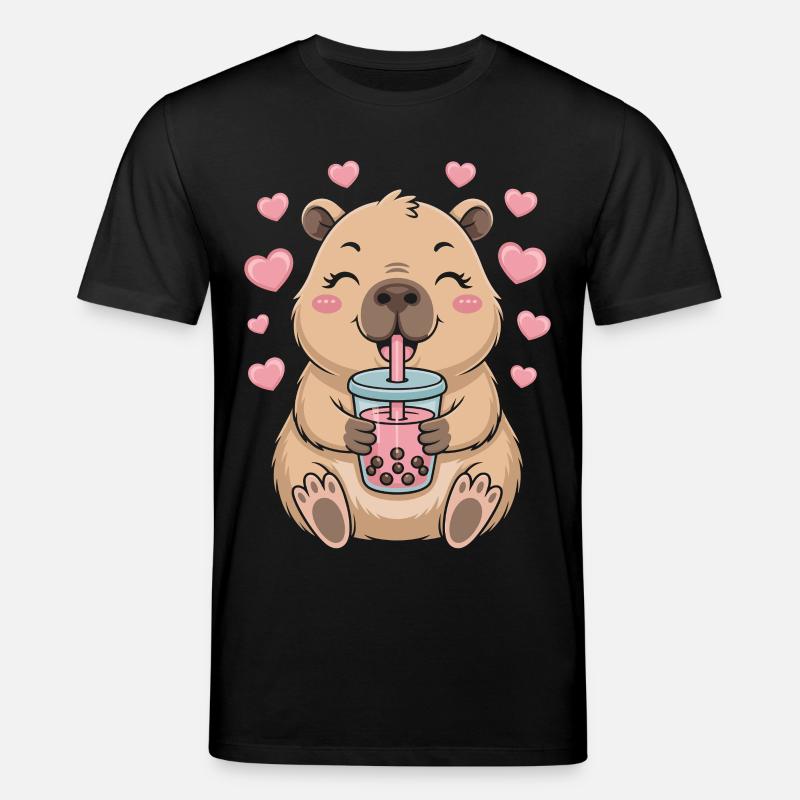 Kawaii Bubble Tee Capybara Boba Tee - Stanley/Stella Unisex Bio-T-Shirt CREATOR  - Schwarz