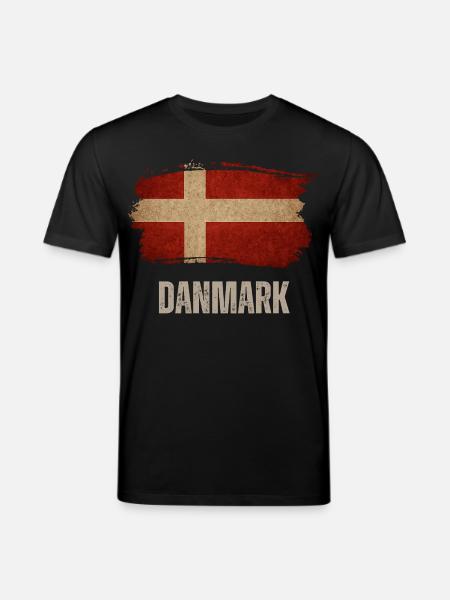 Danmarks Grungeflag, dansk stolthed - Stanley/Stella CREATOR økologisk unisex-T-shirt - sort