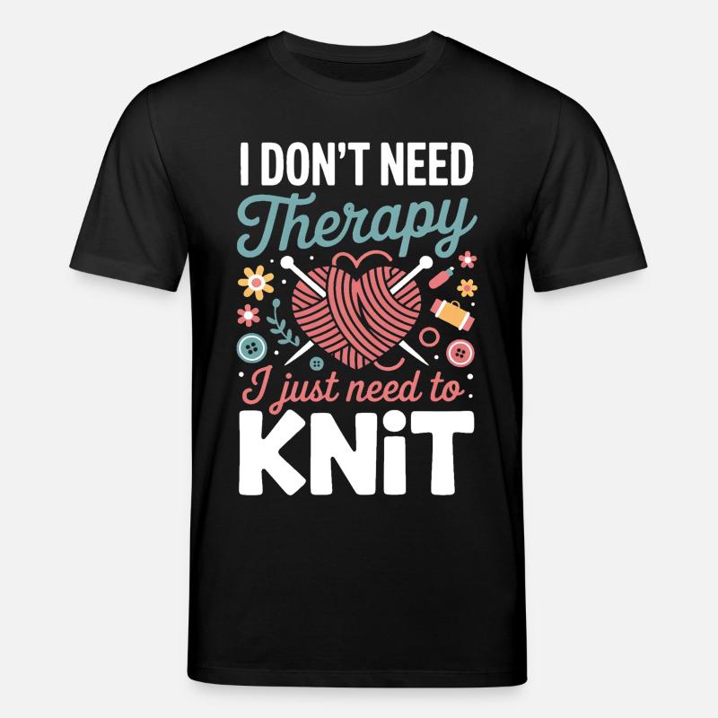 Knit Therapy Herz - Stanley/Stella Unisex Bio-T-Shirt CREATOR - Schwarz