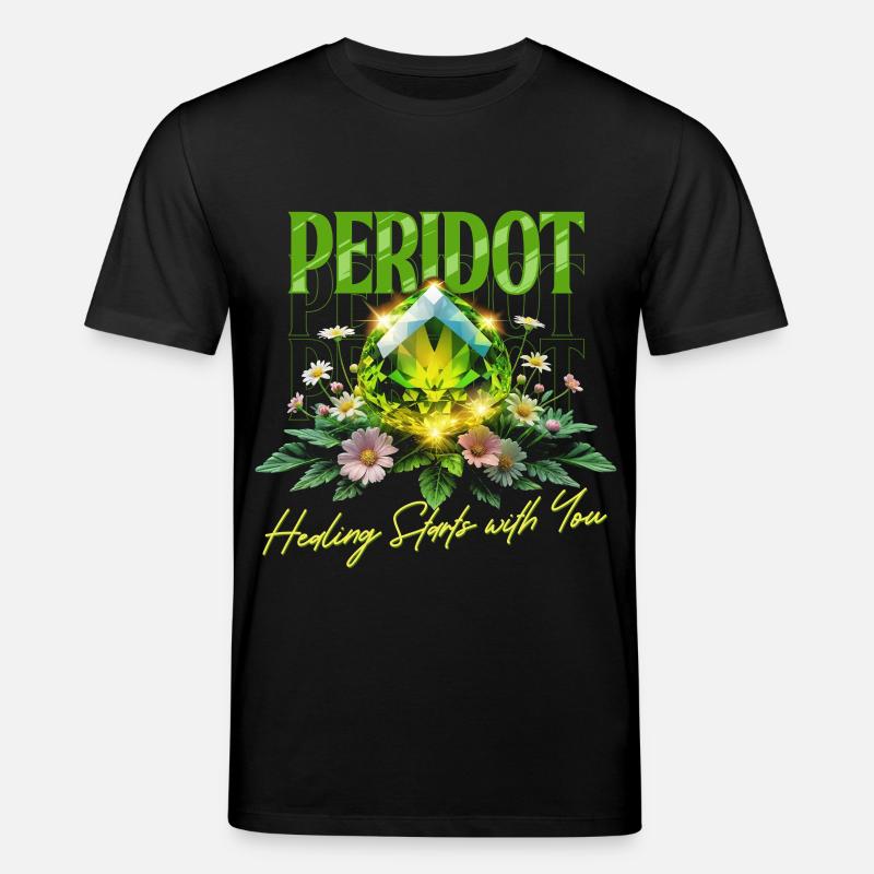 Pierre de naissance Péridot d’Août - T-shirt bio CREATOR Stanley/Stella Unisexe - noir