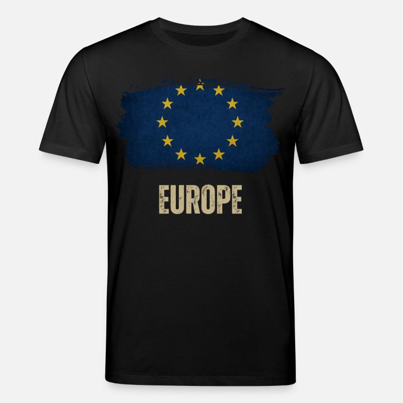 Drapeau grunge de l’Europe, j’aime l’Europe - T-shirt bio CREATOR Stanley/Stella Unisexe - noir